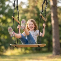 AIYAPLAY Balanço estilo skate infantil com altura ajustável, tábua antiderrapante, corda resistente à água, alças Preto(m-4)