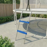 SPORTNOW Trampoline Ladder, 2-Steps with Horizontal Wide Steps, Universal Hook, Galvanised Steel Frame, 150kg Load Capacity(m-9)