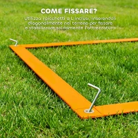 PawHut Set Agility Dog con Anello e Barra per Salto, Paletti Slalom, Fischietto, Palline e Borsa, Arancione(m-8)