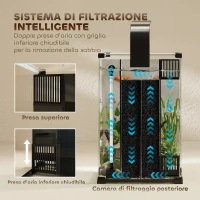 PawHut Acquario 36L con Filtro Integrato, 30 x 30 x 45,5 cm, Nero(m-6)