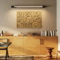 HOMCOM Ensemble de 3 Décorations Murales en Bois 3D, 40 x 80 cm, Feuilles Tropicales, Effet Bois Naturel(m-10)