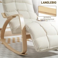 HOMCOM Upholstered Rocking Chair - Relaxing Armchair with Armrests & Steel Frame for Living Room, Bedroom, Cream(m-7)