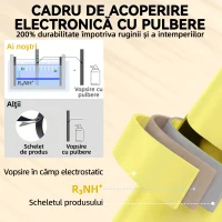 Outsunny Set Bistro, Masă și Scaune Pliabile pentru 2, Grădină, Galben.(m-4)