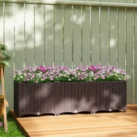 Outsunny Plastic Raised Garden Bed with Legs, Self Watering Elevated Planter Boxes with Drainage Holes and Plugs(m-2)