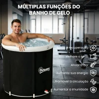 Outsunny Banheira de Gelo 280L Insuflável Portátil para Recuperação de Atletas com Tampa e Bomba Ø78x71 cm(m-11)
