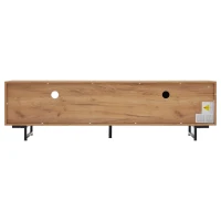 Mobile TV moderno portaoggetti con ripiani aperti, in truciolato, 173x38x48 cm, Color legno(m-14)