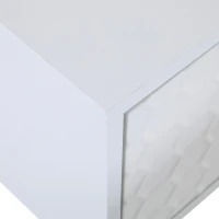 Mobile TV moderno con motivo a nido d'ape e ripiani portaoggetti, 180x40x41 cm, Bianco(m-10)