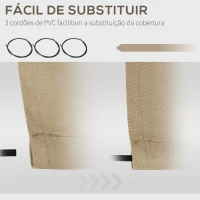 Outsunny Teto de Substituição para Telhado 382x240 cm Lona para Telhado com Dobras Proteção UV Impermeável para Pátio Bege(m-5)
