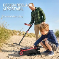 Outsunny Detector de Metale Pliabil pentru Adulți, Detector de Metale Aur Impermeabil IP68 cu Bobină, Display LCD, 4 Moduri, Geantă, Lopată, Căști, Tijă Telescopică Reglabilă, pentru Plajă și Grădină(m-8)