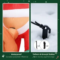 Outsunny 7FT Hanging Christmas Inflatable Santa with Dog, Christmas Blow Up Decoration with Built-in LED Lights for Garden, Indoor Outdoor Home Decor(m-6)