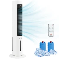 HOMCOM Climatizador Evaporativo 3 en 1 con Depósito de 3 L Oscilación 48° 3 Velocidades 3 Modos Temporizador 12h Blanco(m-6)