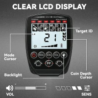 Outsunny Metal Detector Adulti, 4 Modalità, Bobina IP68 Impermeabile, Display LCD(m-6)