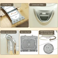 HOMCOM Retro 3000W Kettle and Toaster Set - Grey(m-9)