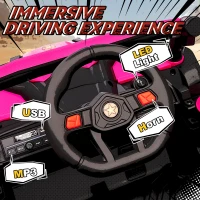 AIYAPLAY 12V Kids Ride On Car with Remote Control, Kids Electric Car with Suspension System, Music, for Kids 3-5 Years, Pink(m-7)