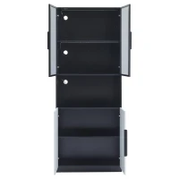 Vetrina per collezione moderna con illuminazione LED, 80x30x200 cm, Bianco(m-12)