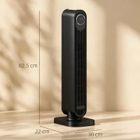 HOMCOM 2000W Ceramic Electric Heater with Fan, Timer, Oscillation - Black(m-3)