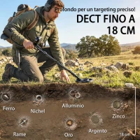 Outsunny Metal Detector 3 Modalità Adulti, Bobina Impermeabile IP68, Display LCD(m-5)