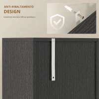 HOMCOM Mobile cucina, credenza con cassetto, ante con chiusura ammortizzata, 80 x 35 x 180 cm, Nero(m-8)