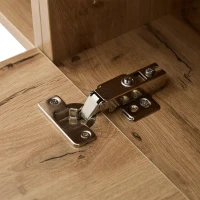 Dulap TV modern, cu iluminare LED și spațiu de depozitare deschis, 190x40x48,5 cm, Negru + Culoare naturală(m-7)