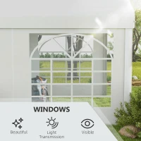 Outsunny Zastępcza ściana do namiotu imprezowego lub pawilonu, wodoszczelna, łatwy montaż, 6 x 2 m, Biały(m-6)
