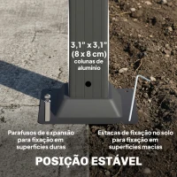 Outsunny Pérgola de Jardim 3x5,7 m com Teto de Lamas Ajustável a 90° Manivela Estrutura de Alumínio UPF50+ Cinzento Escuro(m-5)