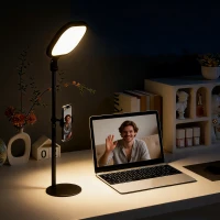 HOMCOM Lampe de bureau LED dimmable 5 modes de couleur 10 niveaux de luminosité port USB minuterie support pour téléphone noir(m-10)