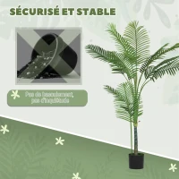 HOMCOM Plante artificielle intérieure 150 cm, palmier arbre artificiel avec pot en plastique et flocage, vert(m-7)