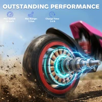 SPORTNOW Electric Scooter for Kids, Foldable E Scooter for Age Age 6+ with LED Display, RGB lights, Up to 16km/h, Pink(m-5)