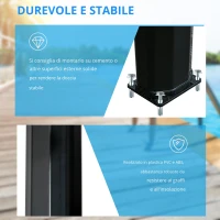 Outsunny Doccia Solare Esterna 35L, Doccia da Giardino, Spiaggia, Piscina, con Doccetta e Rubinetto, Termometro Integrato, Acqua Fredda e Calda, Max. 55°C, PVC ABS, 17,5l x 14,5l x 216H cm, Nero(m-6)