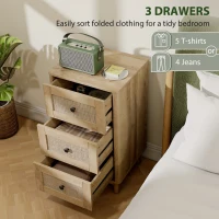 HOMCOM 40 cm Drawer Chest of Drawers with 3 Drawer - Oak(m-4)