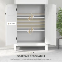 HOMCOM Mobiletto da Bagno con Cassetto e Ripiani Regolabili, Armadio Archiviazione in Piedi, Altezza 102,5 cm, Bianco(m-6)