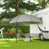 Outsunny Abri solaire tonnelle barnum auvent réglables en dôme acier polyester haute densité 190T sac de transport inclus gris(m-10)