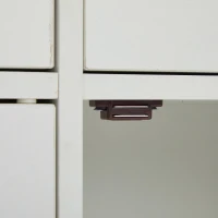 Madia moderna in stile scandinavo con 3 cassetti e 4 ante, 160x37x75 cm, Bianco(m-12)