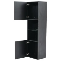 Vetrina per collezione con illuminazione LED e ripiano in vetro, 45x35x160 cm, Nero(m-11)