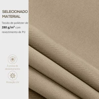 Outsunny Teto de Substituição para Telhado 382x240 cm Lona para Telhado com Dobras Proteção UV Impermeável para Pátio Bege(m-4)