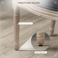 HOMCOM Set di 2 Sedie da Sala da Pranzo - Sedia da Salotto medaglione Stile Luigi XVI - Legno Massello scolpito, patinato(m-8)