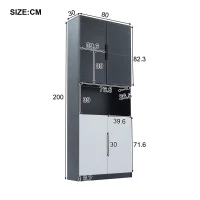 Vetrina per collezione moderna con illuminazione LED, 160x30x200 cm, Bianco(m-3)