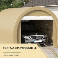 Outsunny Tenda da Garage Resistente all'Acqua con Protezione UV UPF 30+ e Pareti Laterali Rimovibili, 5 x 3 m, Beige(m-5)