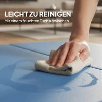 HOMCOM Trainingsmat, opvouwbare fitnessmat sportmat met handgrepen voor yoga, MMA, fitness, pilates 240 x 120 x 5 cm lichtblauw(m-5)