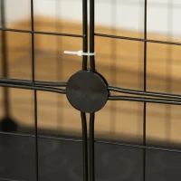 PawHut Enclos pour petits animaux, cage à lapin modulable 3 niveaux, 39 panneaux avec  rampes, en métal, 70 x 70 x 105 cm, noir(m-8)