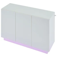 Credenza da sala da pranzo minimal con luce LED, in truciolato, 120x40x75 cm, Bianco(m-12)