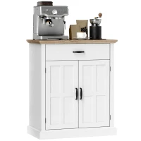 HOMCOM Buffet salon style moderne avec placard à 2 portes, tiroir et étagère réglable, 75,2 x 40 x 91,5 cm, blanc(m-11)
