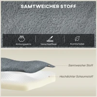 HOMCOM Modulares Ecksofa, U-Form Sofa mit breitem und tiefem Sitz, 2 Hocker, dunkelgrau(m-5)