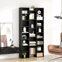 HOMCOM 21-Compartment Bookshelf - Black(m-8)