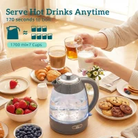 HOMCOM Kettle and Toaster Set, 1.7L 3000W Rapid Kettle with Limescale Filter, 2 Slice Toaster with 7 Browning Controls, Grey(m-4)