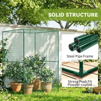 Outsunny 120 x 120cm Compact Plant Cage, with Netting - Green(m-5)