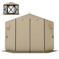 Outsunny 3 m x 2,6 m Sechseck-Pavillon mit 6 Seiten und Tragetasche, wasserdicht, UV-beständig, Partyzelt(m-10)