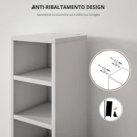 HOMCOM Contenitori per CD e DVD con 12 Compartimenti, Capacità Massima 204 CD, 21 x 20 x 175 cm, Bianco(m-7)