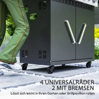 Grill gazowy 12 kW, 5 palników, boczny palnik, kółka(m-8)