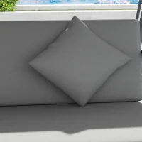 Outsunny Balancelle de Jardin Convertible 3 Places Inclinaison Toit réglable Matelas 2 x 1,25 x 1,7 m métal Polyester Gris clair(m-9)